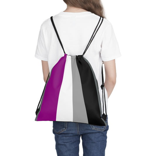 Drawstring Bag with Asexual Pride Flag