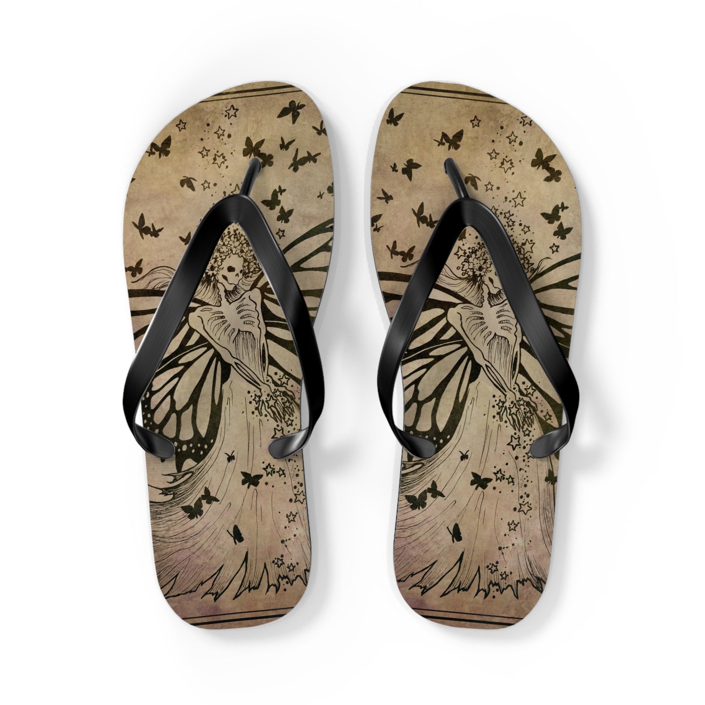 La Mariposa de la Noche Flip Flops