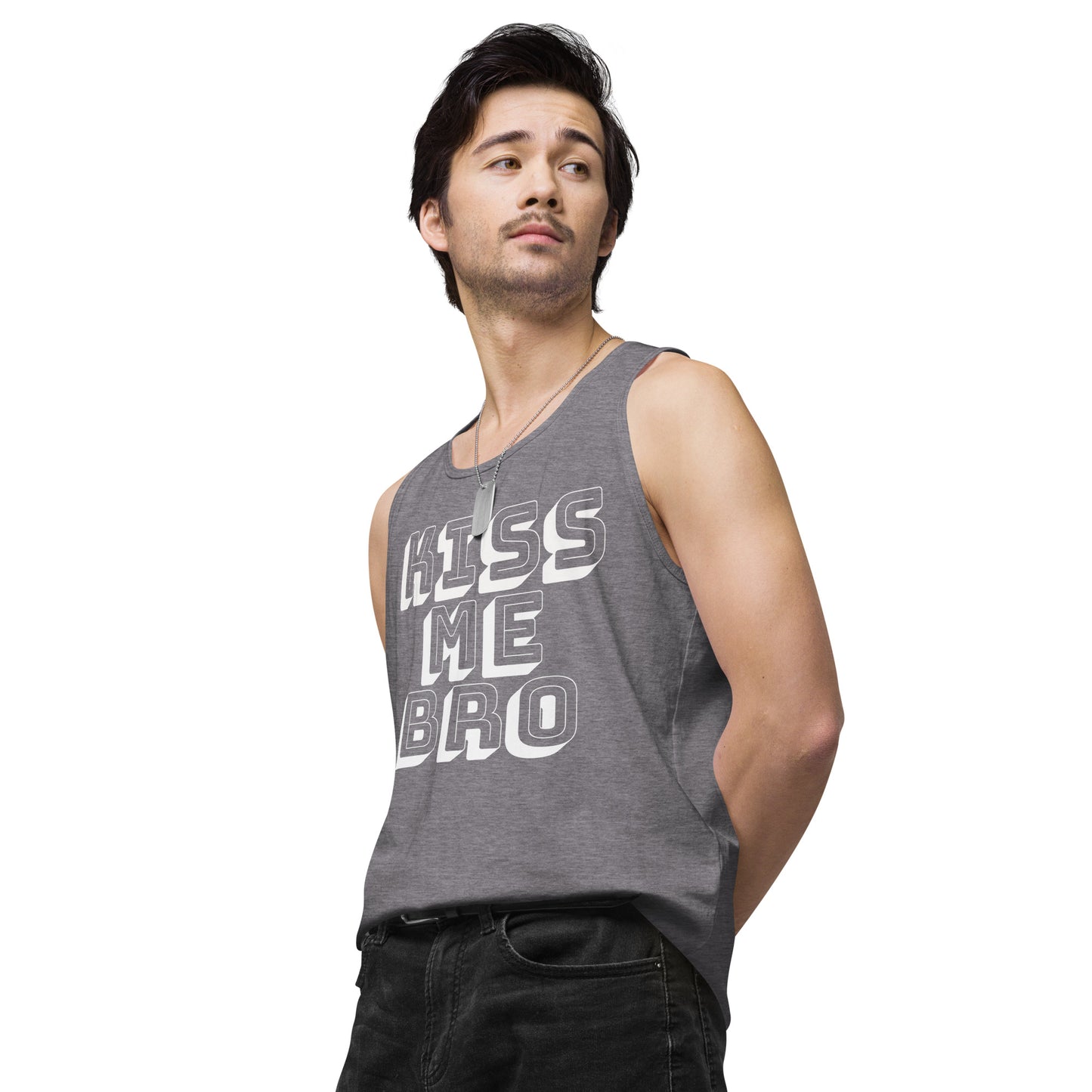 Kiss Me Bro Men’s premium tank top