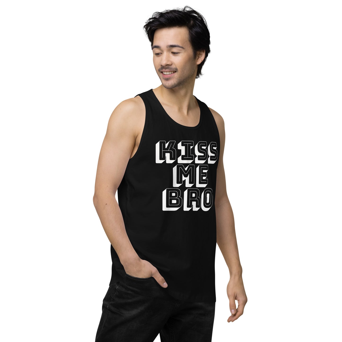 Kiss Me Bro Men’s premium tank top