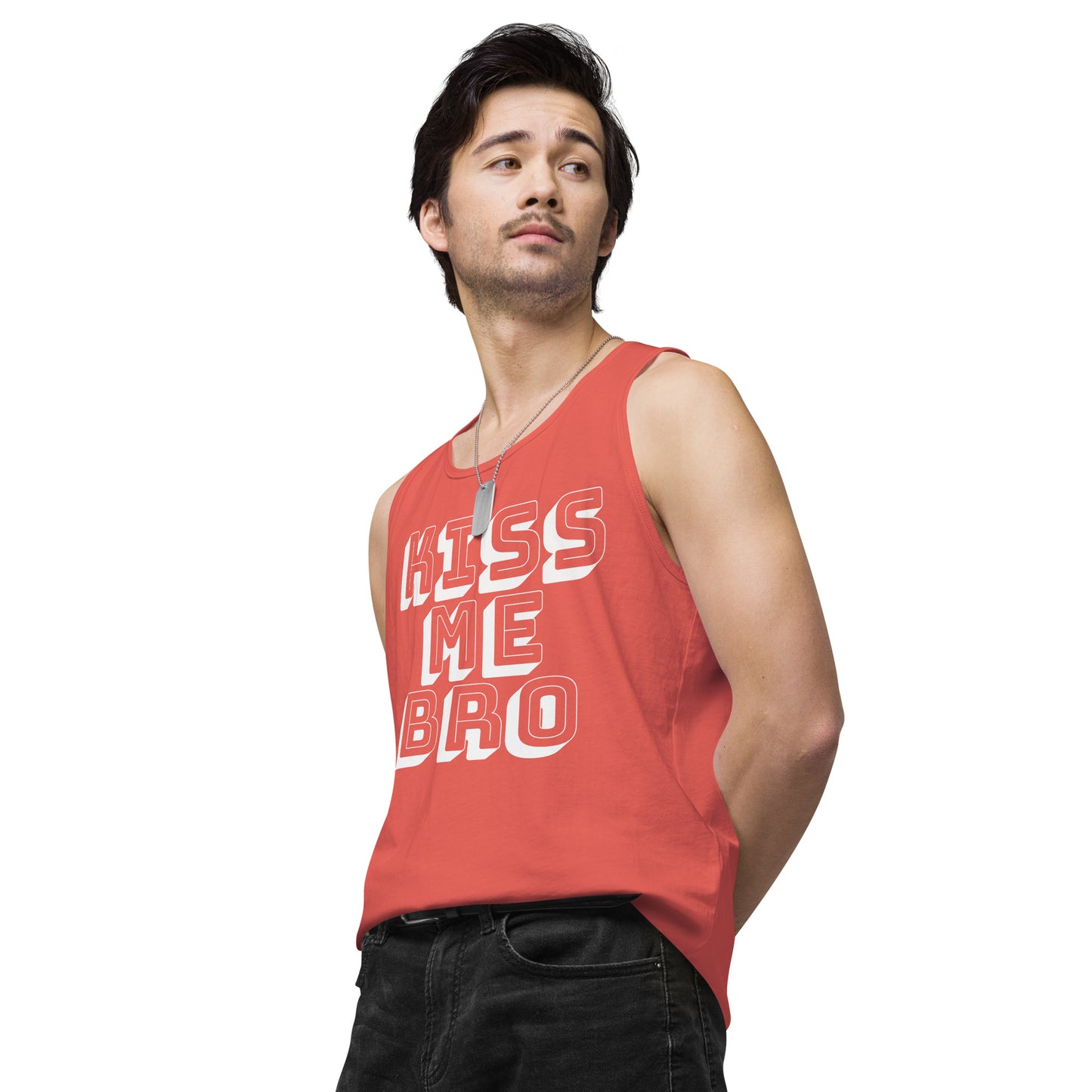 Kiss Me Bro Men’s premium tank top