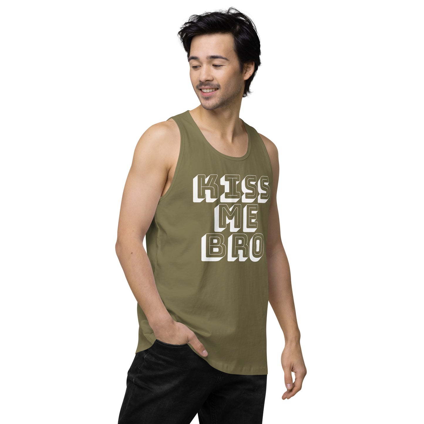 Kiss Me Bro Men’s premium tank top