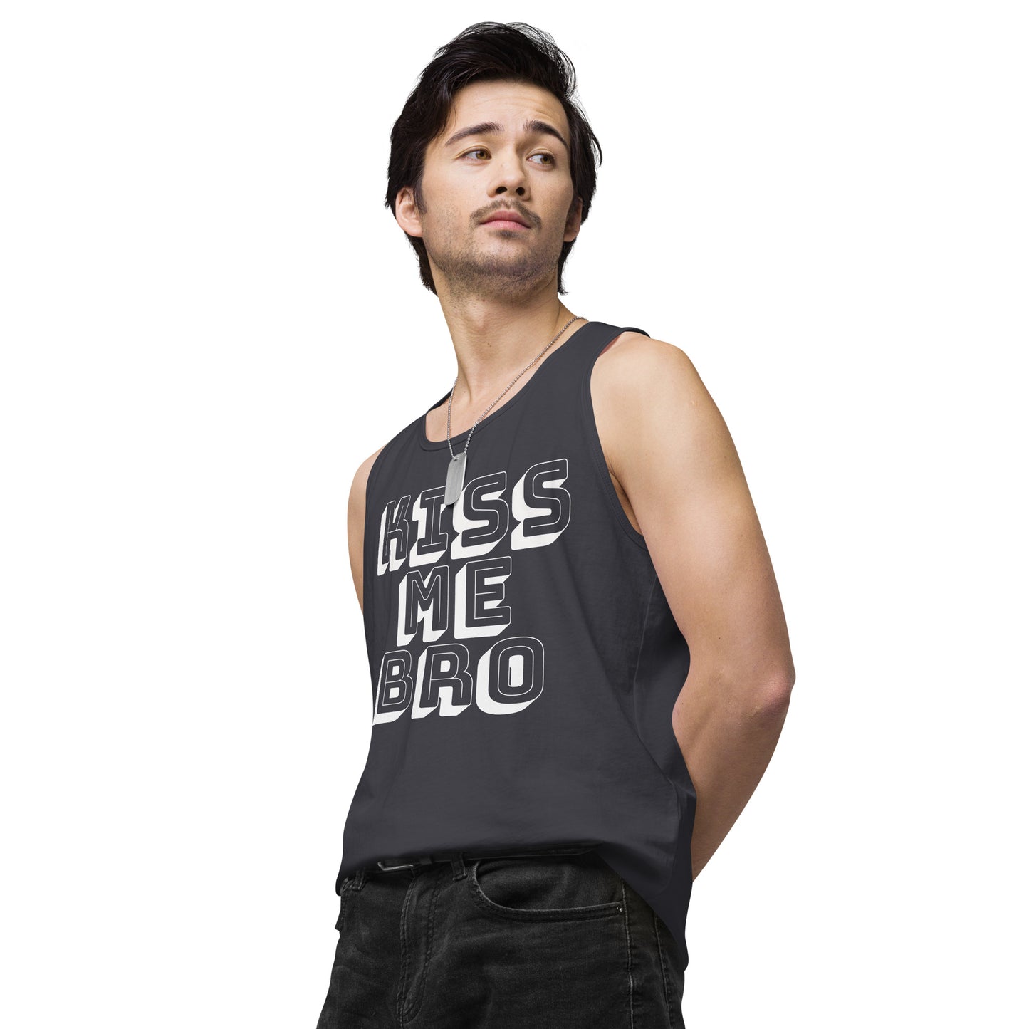 Kiss Me Bro Men’s premium tank top