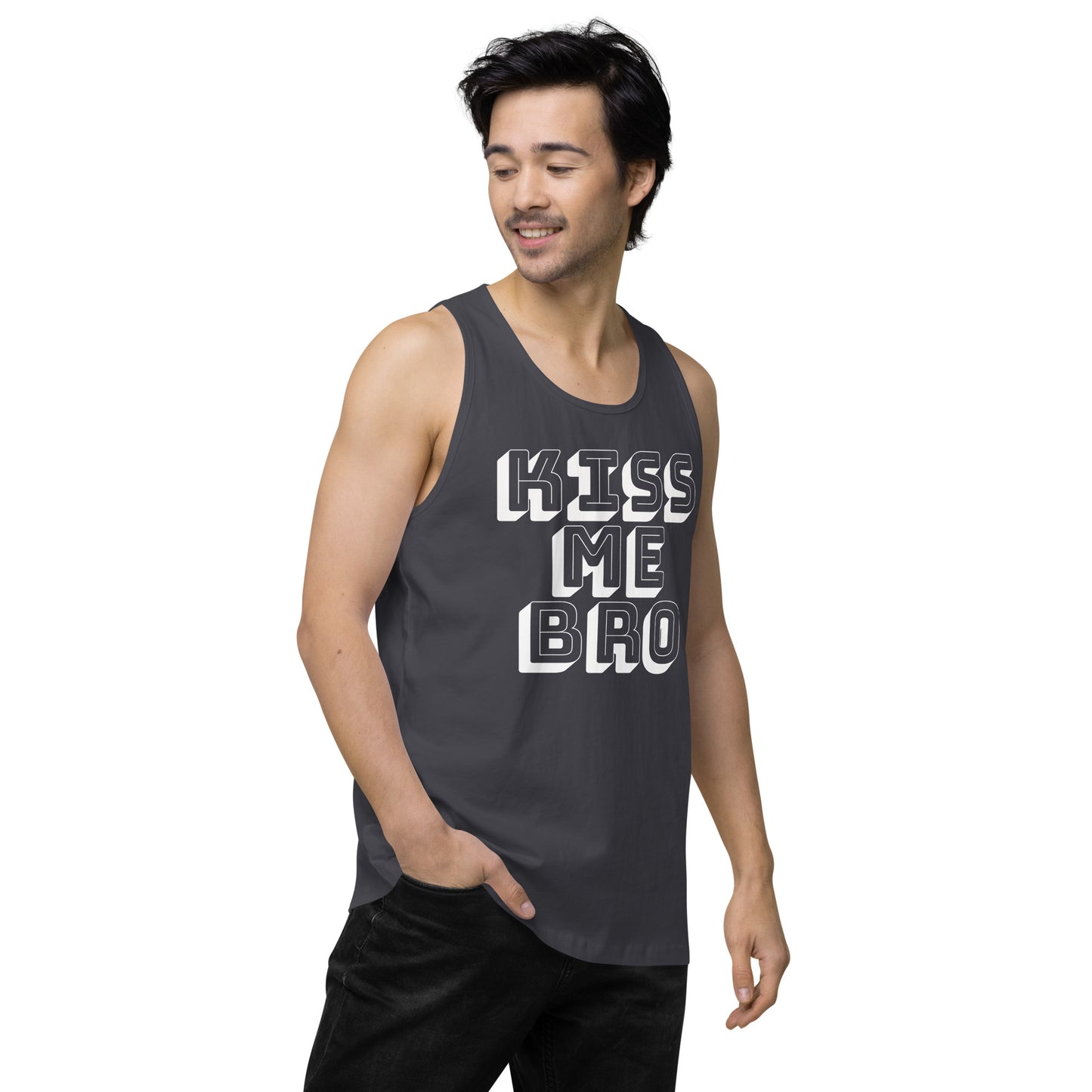 Kiss Me Bro Men’s premium tank top