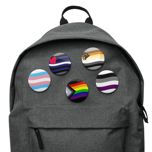 Wavy Pride Flag Set of Pin Buttons