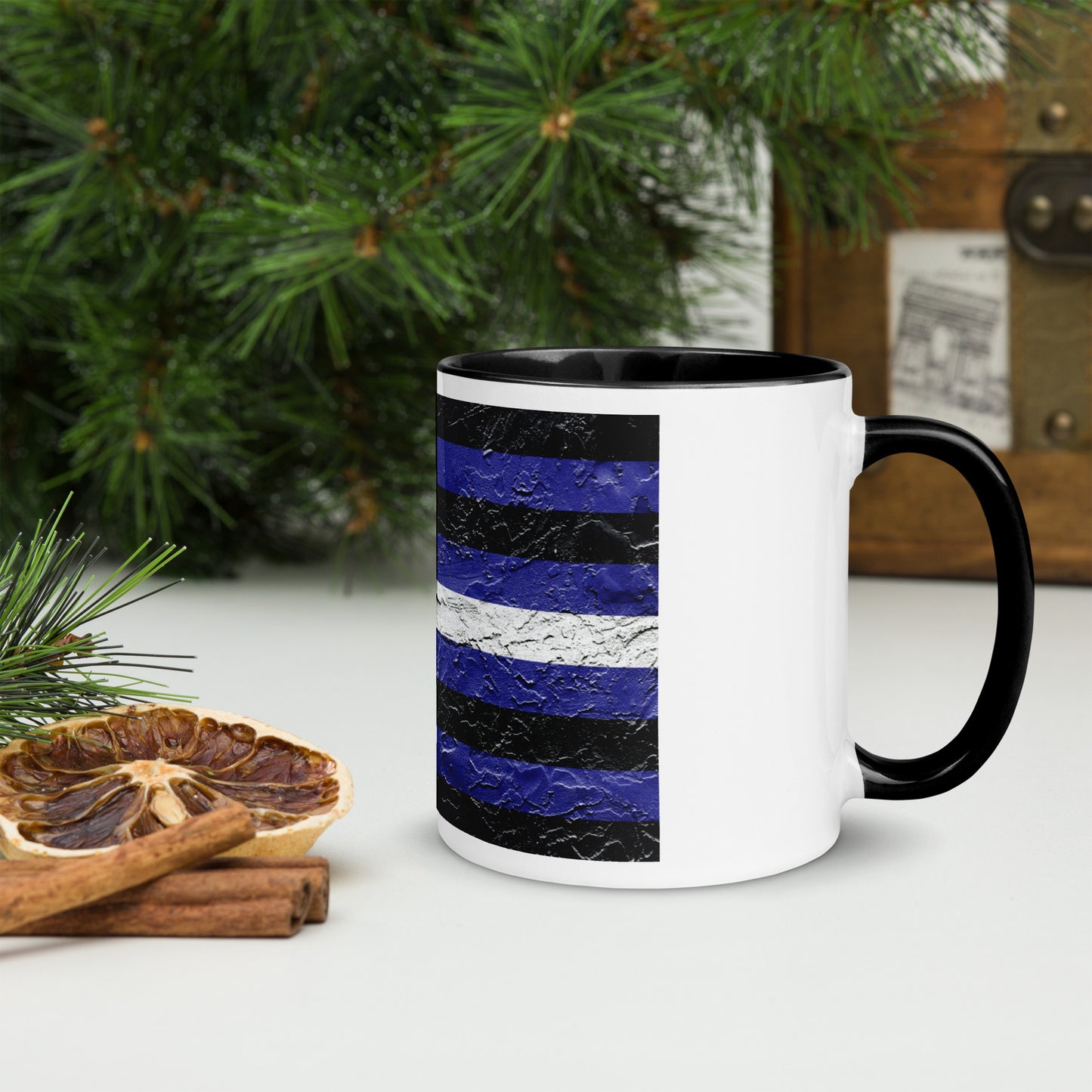 Mug with Leather Pride Flag Plaster Style Colored Inside