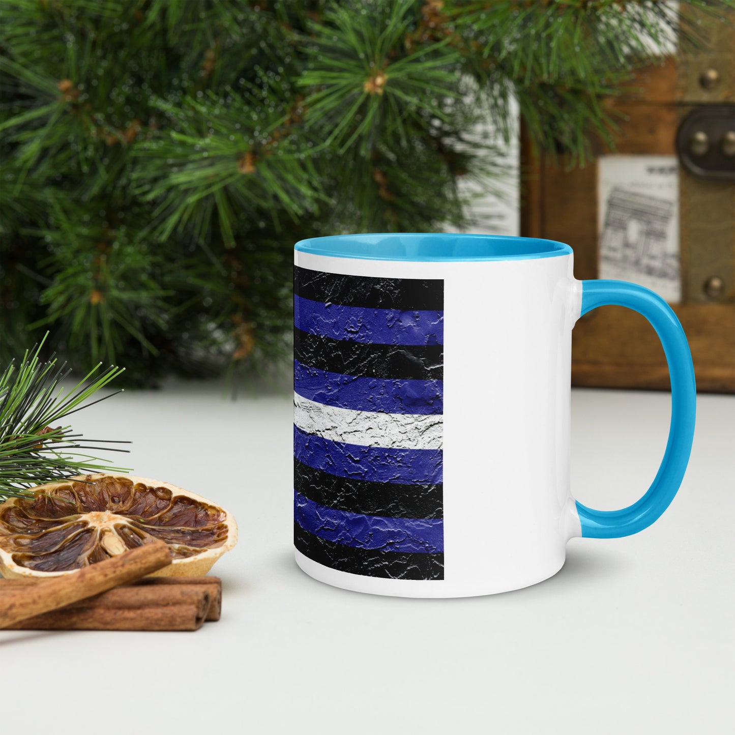 Mug with Leather Pride Flag Plaster Style Colored Inside