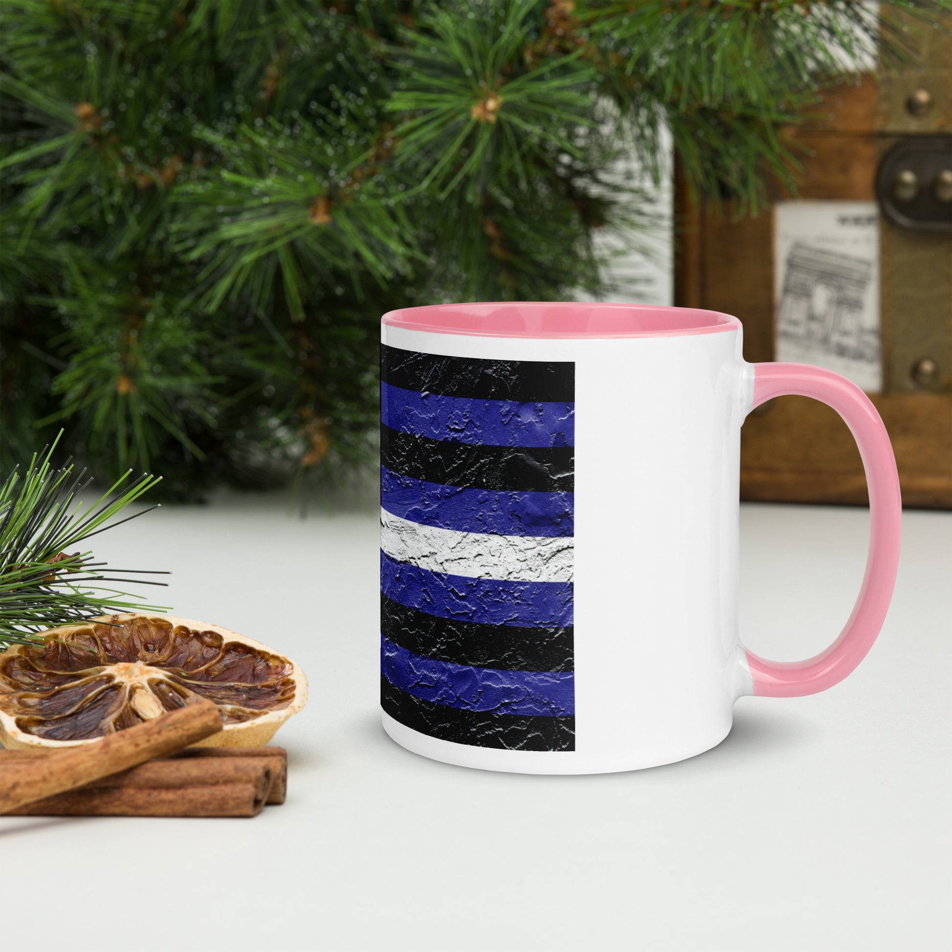 Mug with Leather Pride Flag Plaster Style Colored Inside