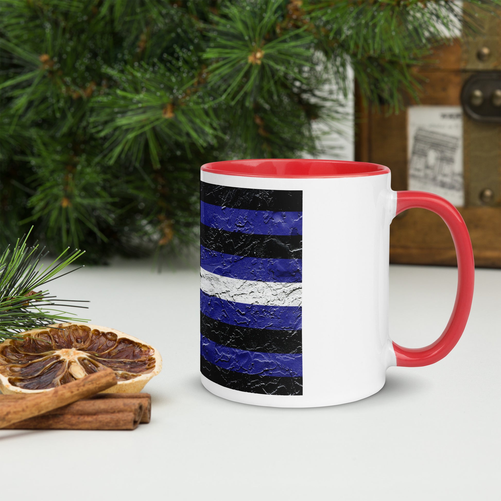 Mug with Leather Pride Flag Plaster Style Colored Inside