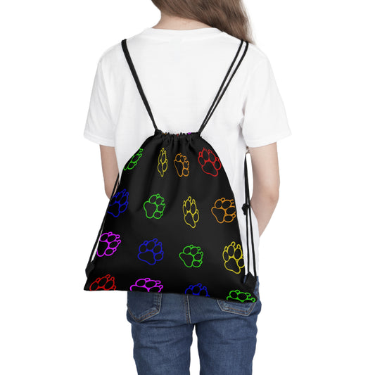 Paw Print Drawstring Bag